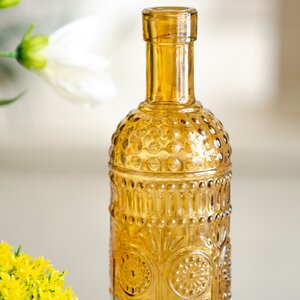 Стеклянная ваза - бутылка Dario 25 см карамельная Koopman фото 2