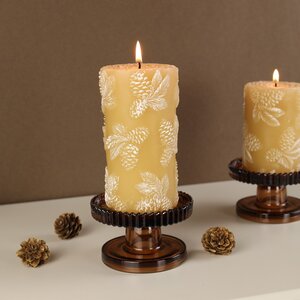 Декоративная свеча Еловый Лес 14 см бежевая (Koopman, Нидерланды). Артикул: ACC316180-1