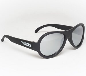 Солнцезащитные очки для подростков Babiators Aces. Спецназ, 6-14 лет, чёрный, зеркальные линзы (Babiators, США). Артикул: ACE-001