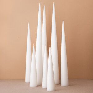Декоративная свеча - конус Андреа Velvet 37 см, белая Candleslight фото 1