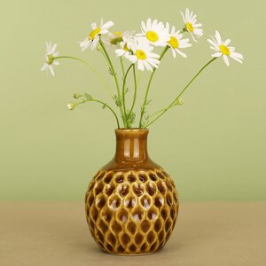 Фарфоровая ваза Honeycombs 10 см медовая Koopman фото 2