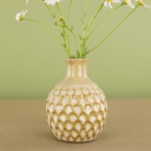 Фарфоровая ваза Honeycombs 10 см кремовая Koopman фото 1