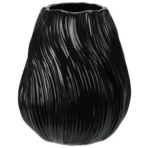 Керамическая ваза Flourish 19 см черная (Koopman, Нидерланды). Артикул: APF646670