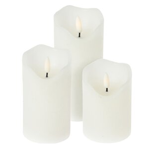 Набор светодиодных свечей с имитацией пламени Allure Blanc 10-15 см, 3 шт, с пультом управления, на батарейках Koopman фото 5