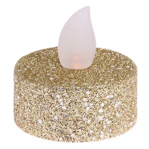 Чайная светодиодная свеча Golden Glitter 4 см, 6 шт, на батарейках