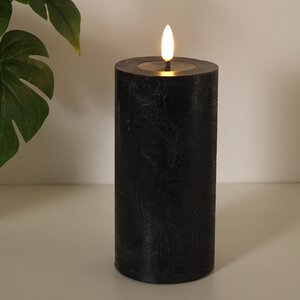 Светодиодная свеча с имитацией пламени Игрим 15 см черная, батарейка Peha фото 4