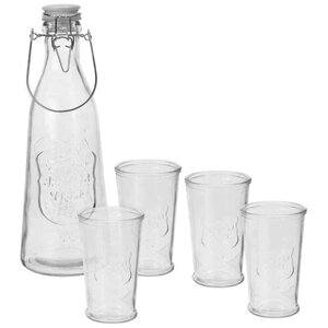 Набор для воды Максвелл: бутылка + 4 стакана, стекло Koopman фото 1