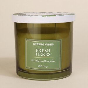 Ароматическая свеча Melania - Fresh Herbs 10 см, в стеклянном стакане Koopman фото 1