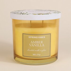 Ароматическая свеча Melania - Amber Vanilla 10 см, в стеклянном стакане Koopman фото 1