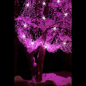 Гирлянды на дерево Клип Лайт Quality Light 30 м, 300 розовых LED ламп, с мерцанием, прозрачный ПВХ, IP44