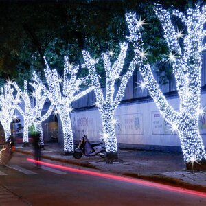 Гирлянды на дерево Клип Лайт Quality Light 100 м, 1000 холодных белых LED ламп, с мерцанием, прозрачный ПВХ, IP44 BEAUTY LED фото 1