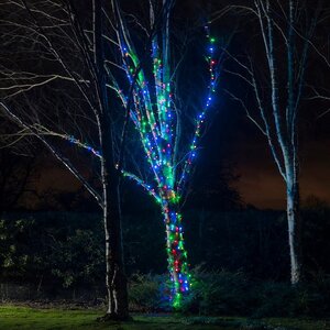 Гирлянды на дерево Клип Лайт Quality Light 30 м, 300 разноцветных LED ламп, черный ПВХ, IP44