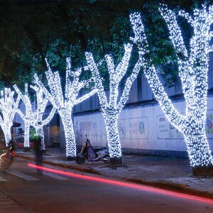 Клип Лайт - Спайдер Quality Light 30 м, 300 холодных белых LED ламп, с мерцанием, прозрачный ПВХ, IP44 BEAUTY LED фото 1