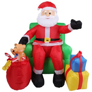 Надувная фигура Дед Мороз с подарками 130 см с подсветкой, IP44