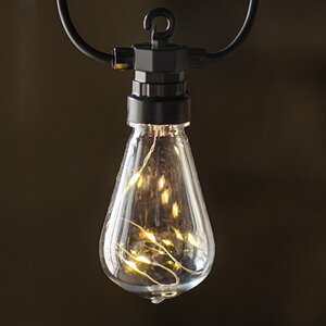 Гирлянда из лампочек Edison Shine Party Lights 10 м, 20 ламп, теплые белые LED, черный ПВХ, соединяемая, IP44 Winter Deco фото 6