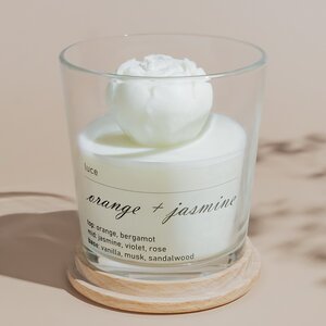 Декоративная ароматическая свеча Luce Pione: Апельсин + Жасмин, 30 часов горения Luce фото 1