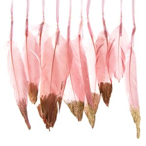 Набор елочных украшений Перья Розового Фламинго 12 см 10 шт, подвеска Due Esse Christmas фото 1