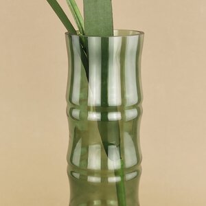 Стеклянная ваза Bambu 32*10 см изумрудная Koopman фото 3