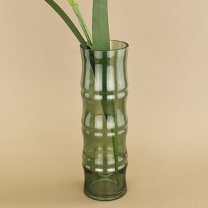 Стеклянная ваза Bambu 32*10 см изумрудная (Koopman, Нидерланды). Артикул: HZ1952570-2