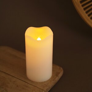 Светильник свеча восковая с мерцающим пламенем 13*7 см белая на батарейках, таймер (Koopman, Нидерланды). Артикул: ID32531