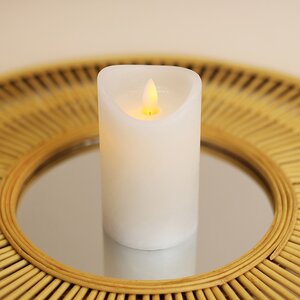 Светильник свеча восковая Живое Пламя 12.5*7.5 см белая на батарейках, таймер Koopman фото 1