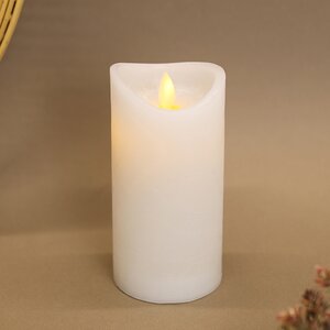 Светильник свеча восковая Живое Пламя 15*7.5 см белая на батарейках, таймер Koopman фото 3