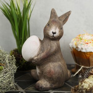 Керамическая садовая фигурка Пасхальный Кролик Майкл 15 см (Kaemingk, Нидерланды). Артикул: ID64322