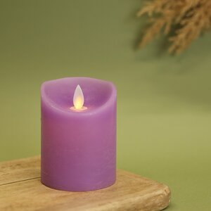 Светодиодная свеча с имитацией пламени 10 см, фиолетовая восковая, батарейка Peha фото 1