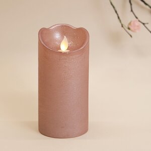 Светодиодная свеча Живое Пламя 15 см топленый шоколад, восковая на батарейках, таймер (Kaemingk, Нидерланды). Артикул: ID75332