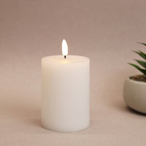 Светодиодная свеча с имитацией пламени Элиан Рустик 13 см на батарейках, таймер (Kaemingk, Нидерланды). Артикул: ID75352
