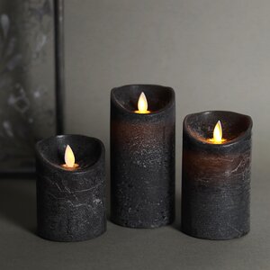 Набор свечей с имитацией пламени Ленорра Magic Flame 10-15 см, 3 шт, черные, с пультом управления Peha фото 4