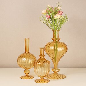 Стеклянная ваза-подсвечник Monofiore 20 см оранжевая EDG фото 7
