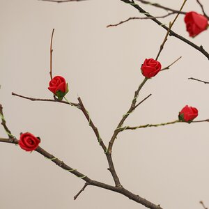 Искусственные розы для декора Lallita 10 см, 12 шт, алые (Ideas4Seasons, Нидерланды). Артикул: 31109