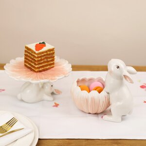 Керамический салатник Пасхальный Кролик - Rose Bunny 21*16 см Kaemingk фото 4