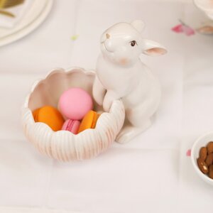 Керамический салатник Пасхальный Кролик - Rose Bunny 21*16 см Kaemingk фото 1