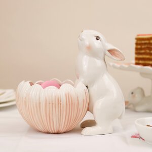 Керамический салатник Пасхальный Кролик - Rose Bunny 21*16 см Kaemingk фото 2