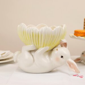 Керамический салатник Пасхальный Кролик - Yellow Bunny 19*18 см Kaemingk фото 2