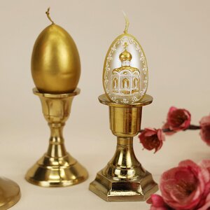 Пасхальная свеча Яйцо Golden 6 см Омский Свечной фото 5