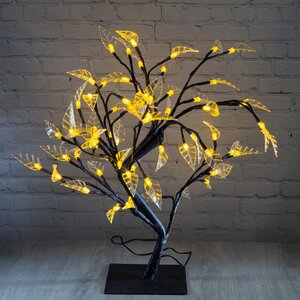 Светодиодное дерево Глориоза Ланвин 45 см, 64 желтых LED ламп, IP20 (BEAUTY LED, Россия). Артикул: JY82073B