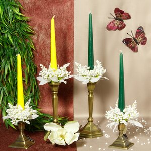 Античные свечи 24.5 см, 4 шт, темно-зеленые Омский Свечной фото 3