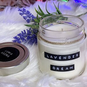 Ароматическая соевая свеча Lavender Dream, 40 часов горения (Lumia Aroma, Россия). Артикул: la3110-12