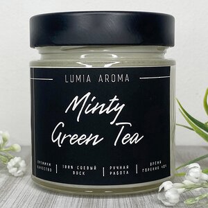 Ароматическая соевая свеча Minty Green Tea 200 мл, 40 часов горения (Lumia Aroma, Россия). Артикул: la3110-33
