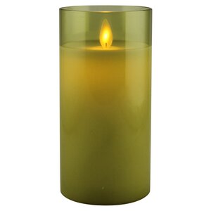 Светодиодная свеча с имитацией пламени Magic Flame в стакане 15 см салатовая Peha фото 5
