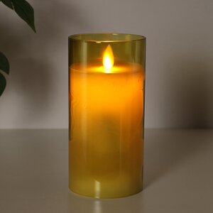 Светодиодная свеча с имитацией пламени Magic Flame в стакане 15 см салатовая Peha фото 3