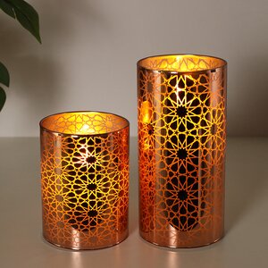Светодиодная свеча в стакане Bronzetta 10 см, на батарейках Peha фото 2