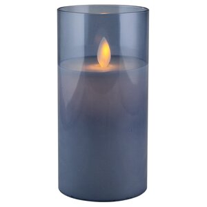 Светодиодная свеча с имитацией пламени Magic Flame в стакане 15 см голубая Peha фото 1