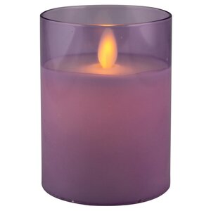 Светодиодная свеча с имитацией пламени Magic Flame в стакане 10 см лавандовая Peha фото 1