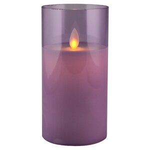 Светодиодная свеча с имитацией пламени Magic Flame в стакане 15 см лавандовая Peha фото 1