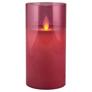Светодиодная свеча с имитацией пламени Magic Flame в стакане 15 см фуксия Peha фото 1