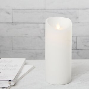 Светодиодная свеча с имитацией пламени 18 см, белая восковая, батарейка Peha фото 1